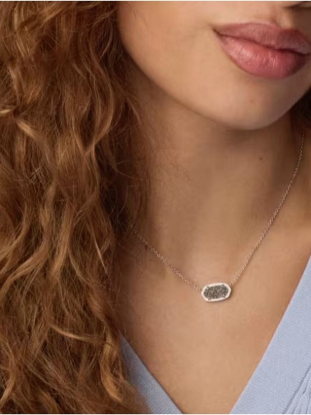 Kendra Scott iridescent drusy druzy silver pendant necklace VGUC giftable in box